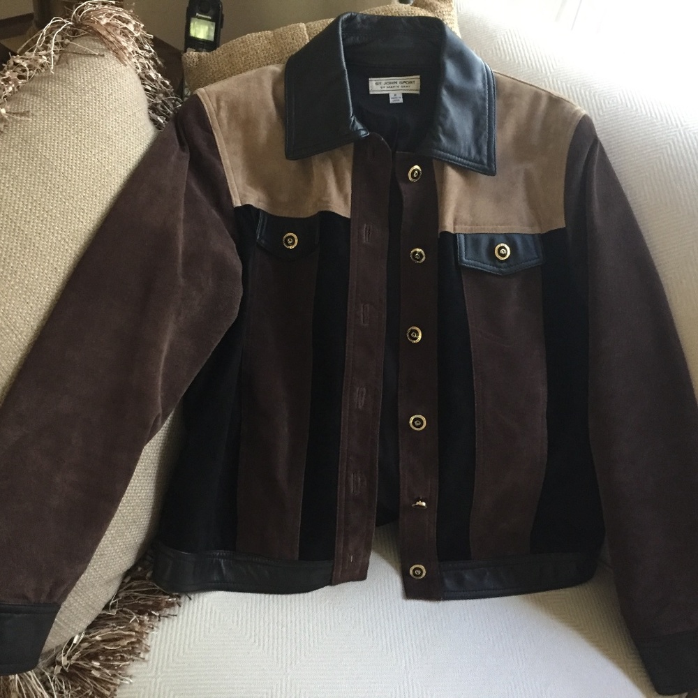 Women's Stylish Suede & Leather Jacket